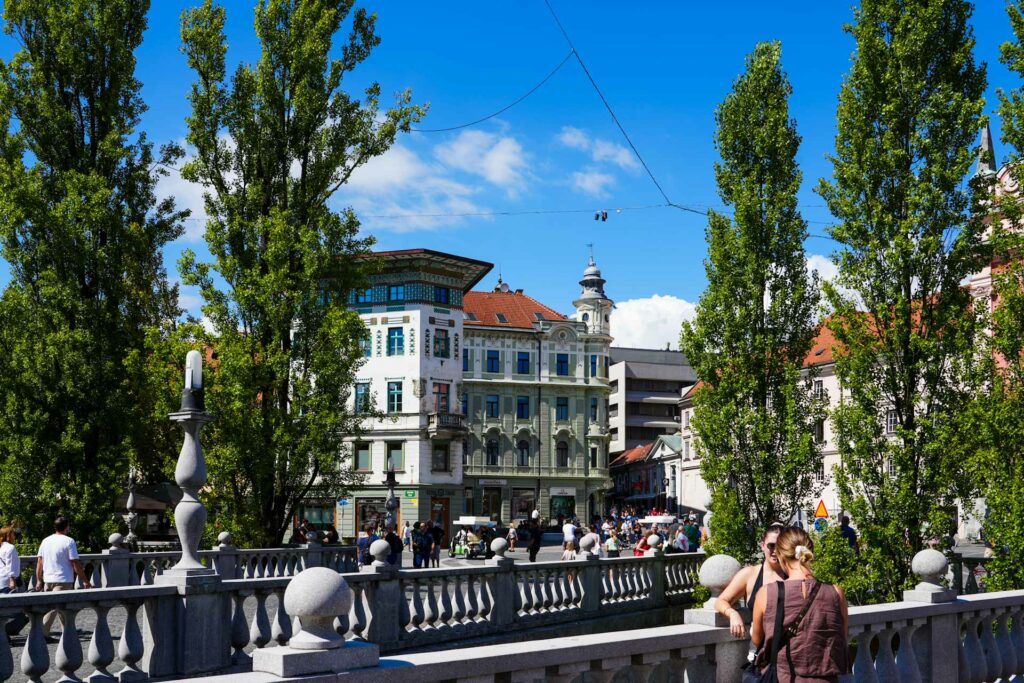 Potrójny most Tromostovje w Lublanie w Słowenii.